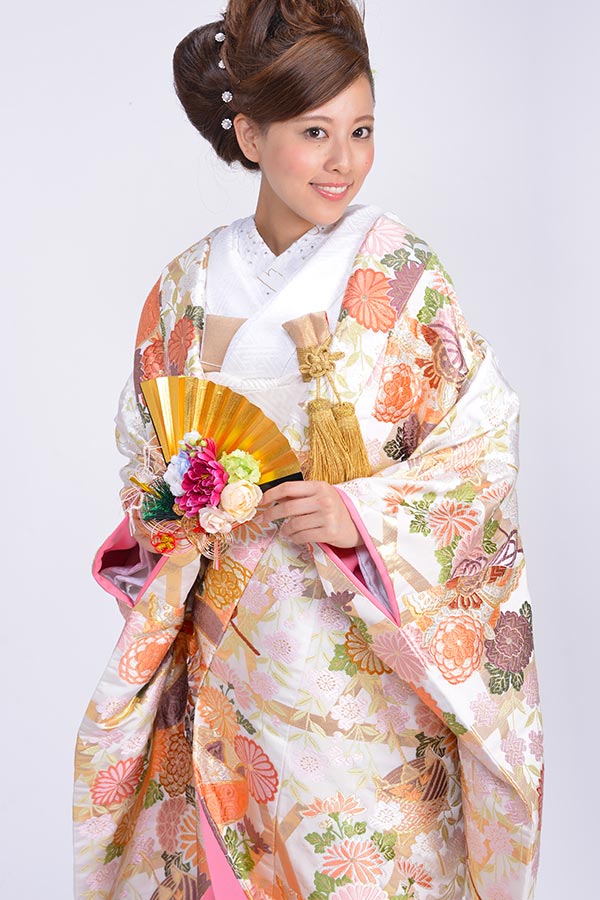 糸巻菊花　掛下白