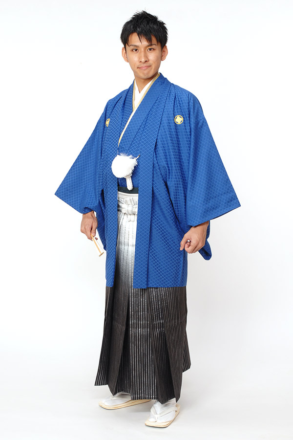 紋付袴　ブルー