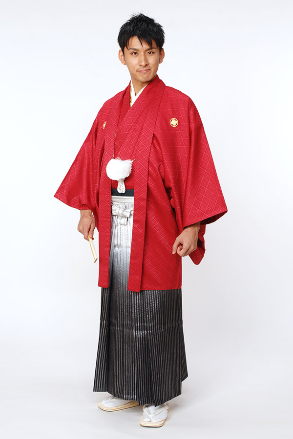紋付袴　紅（くれない）