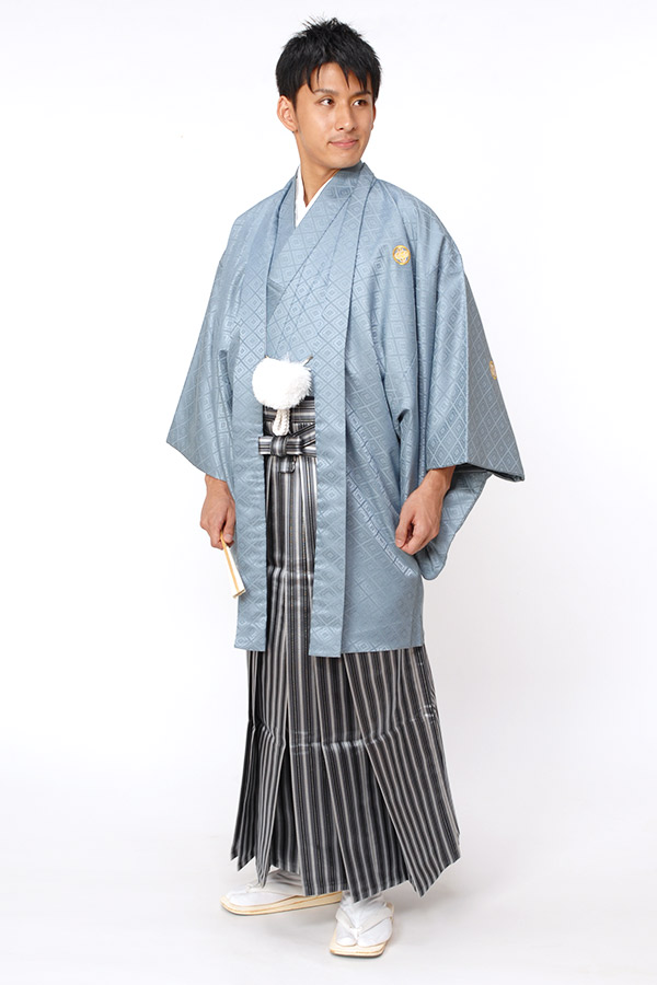 紋付袴　ライトブルー