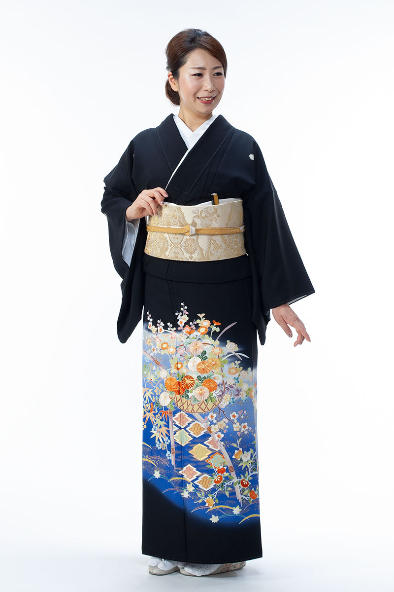 408ブルーグラデーションに花篭