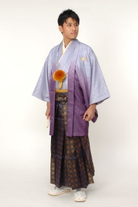 ブルーグラデーション紋付袴