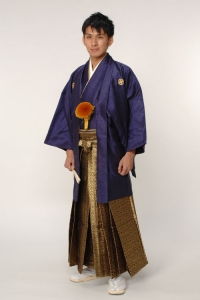 ネイビーブルー紋付袴
