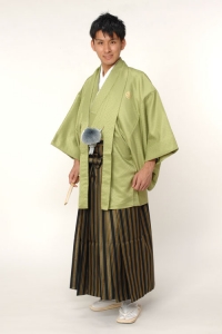 グリーン紋付袴