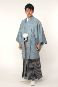 ライトブルー紋付袴