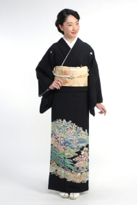 加賀友禅の留袖 黒留袖