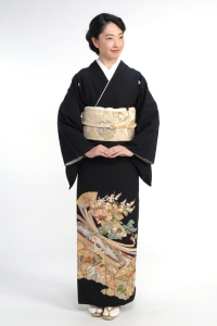 幔幕と扇面の留袖 黒留袖