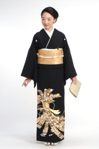 束ね熨斗(刺繍)の留袖 黒留袖