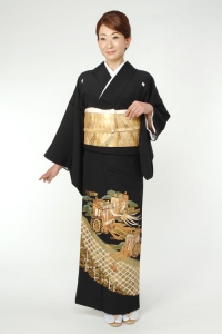 御所車の留袖 黒留袖